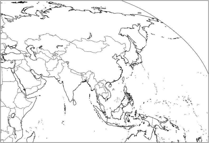 blank map of asia. Blank Map of Asia